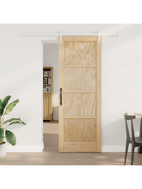 Libisev uks koos riistvarkomplektiga 78x211 cm tahke puidu männi