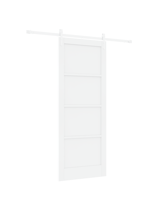 Libisev uks koos tarvikute komplektiga valge 83x211 cm massiivpuit männipuu