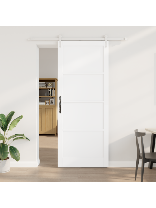 Liuguks koos riistvarakomplektiga valge 93x232 cm tugev puit mänd