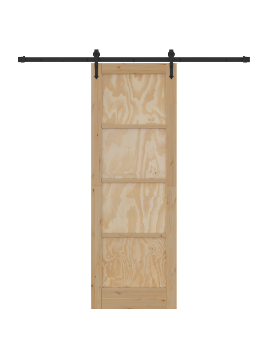 Libisev uks riistvarakomplektiga 73.5x211 cm tugevast männipuidust