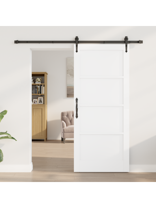 Libisev uks tarvikute komplekt valge 86x198.5 cm kindlasti puidust männi