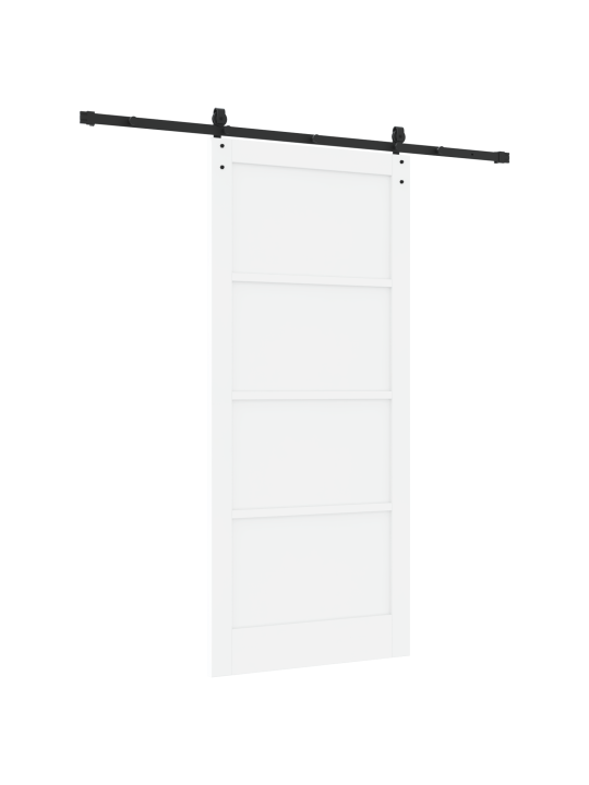 Libisev uks koos seadmete komplektiga valge 93x211 cm tugev puit, männipuit