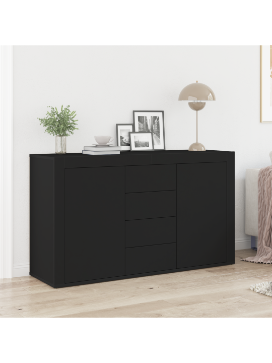 Külglaud must tehispuit 120 x 36 x 69 cm hoidmine buffet