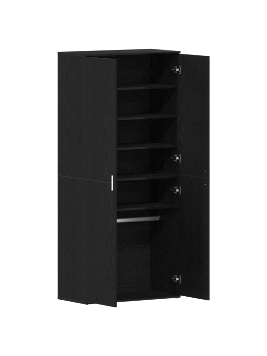 Jalanõude kapp must tamm 80x39x180 cm töödeldud puit