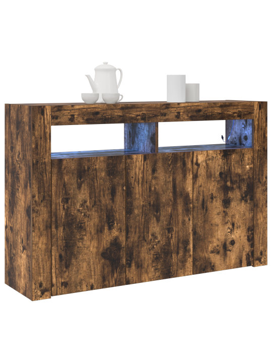 Külglaud suitsutatud tamm inseneripuit 116 x 30 x 75 cm