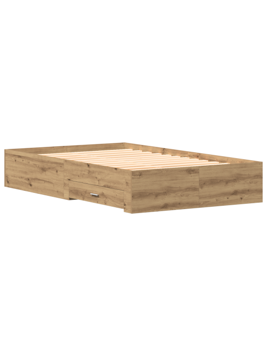 Voodi raam sahtlitega tammepuidust 120x200 cm tehispuidust