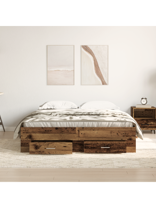 Voodikate sahtlitega vanapuidust 135x190 cm tehispuit