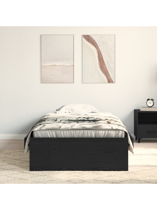 Voodi raam must tamme 100x200 cm tehispuit