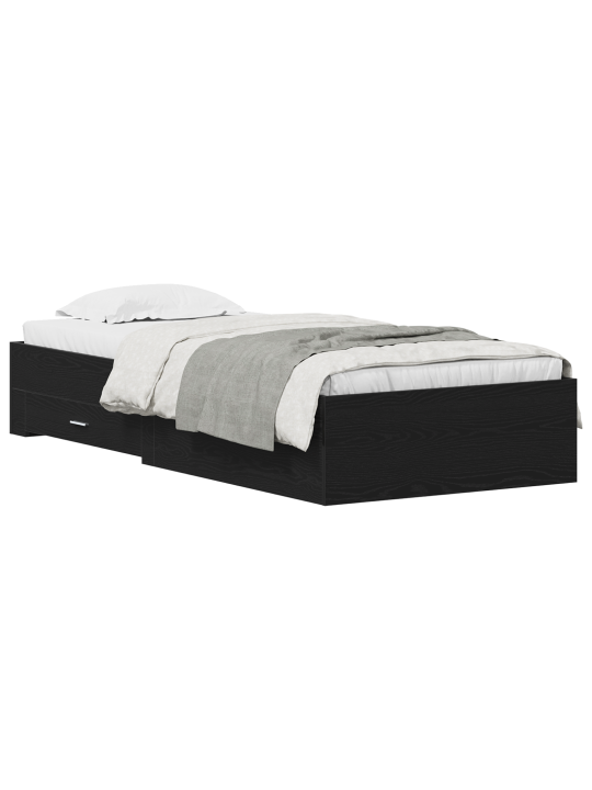 Voodi raam must tamme 100x200 cm tehispuit