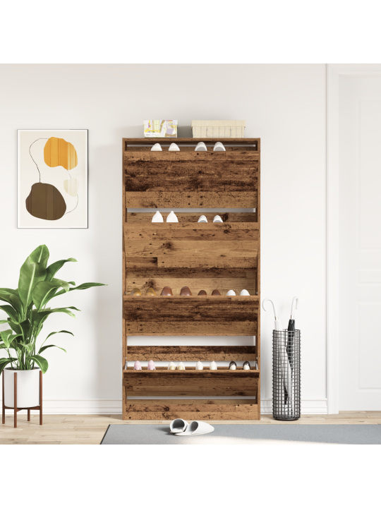 Jalanõude kapp vana puit tehispuit 80 x 21 x 163.5 cm kestlik