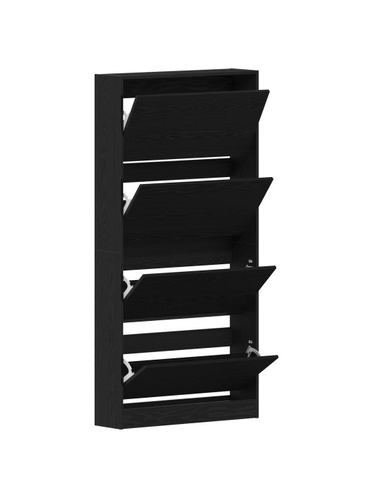Saapade kapp must tamm tehispuit 80 x 21 x 163.5 cm vastupidav