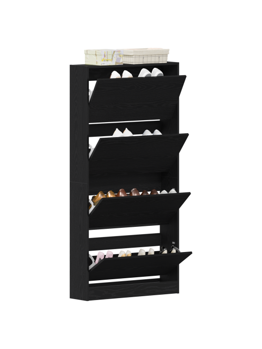 Saapade kapp must tamm tehispuit 80 x 21 x 163.5 cm vastupidav