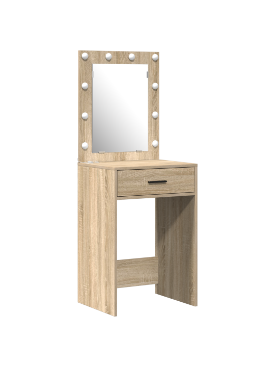 2-osaline riietuslauakomplekt led-valgusega sonoma tamme tehispuidust
