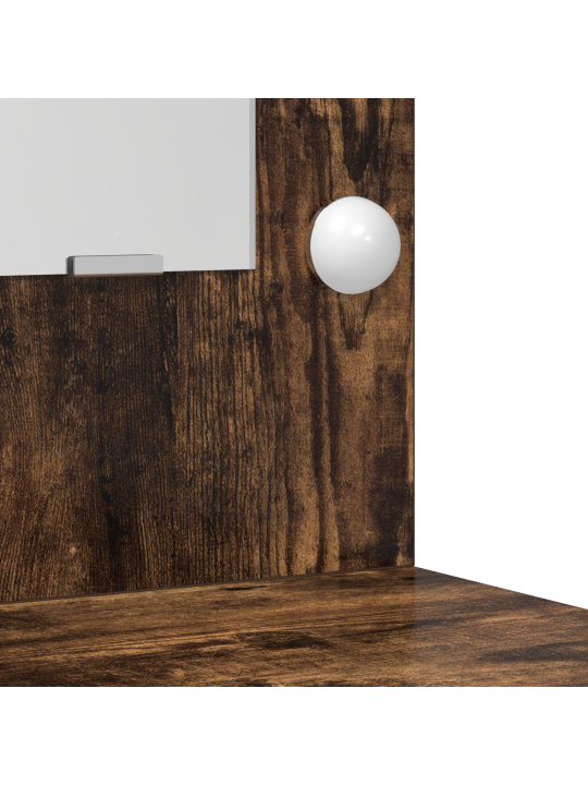 2-osaline tualettlaua komplekt koos led-iga suitsetatud tamme tehispuust