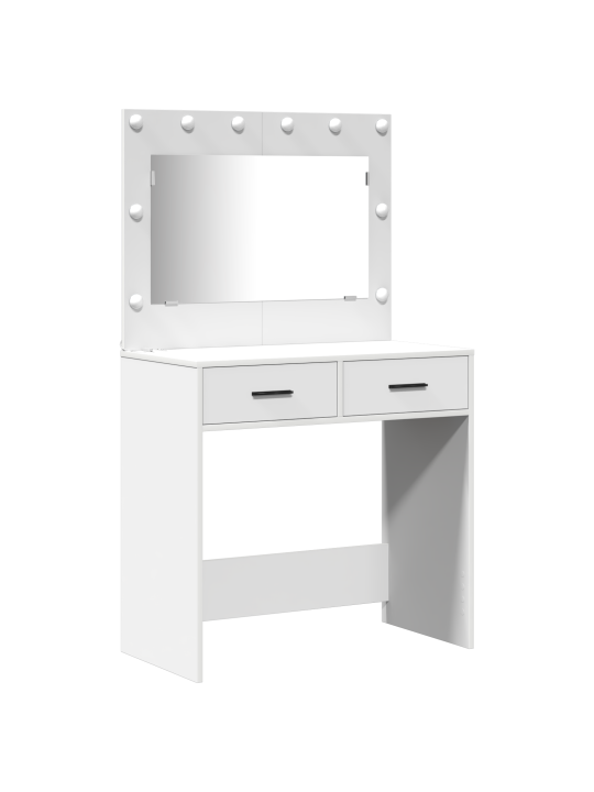 3-osaline tualettlauakomplekt led-iga, valgest tehispuidust