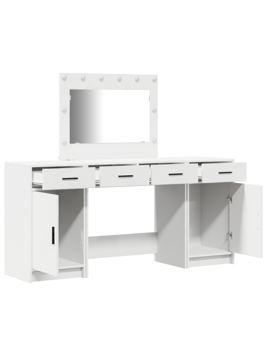 3-osaline tualettlauakomplekt led-iga, valgest tehispuidust