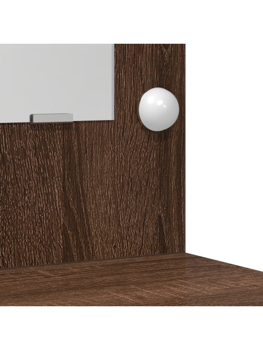Meikimislaud led-valgustusega pruun tamme 158,5x41x135 cm