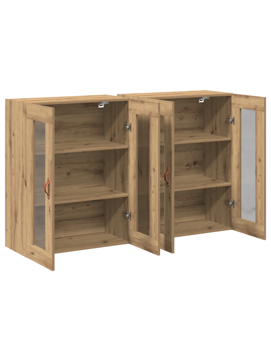 Wall mounted cabinets 2 tk artisan oak 69,5x34x90 cm töödeldud puit