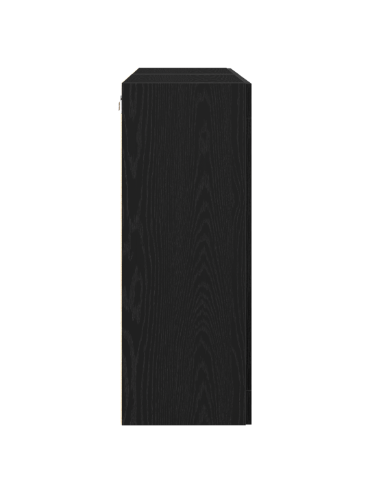 Seinale paigutatud kapid 2 tk must tamm 69,5x34x90 cm töödeldud puit