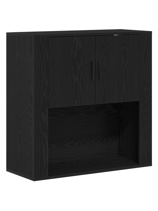 Kõrge kapp must tamme 80x33x150 cm töödeldud puit