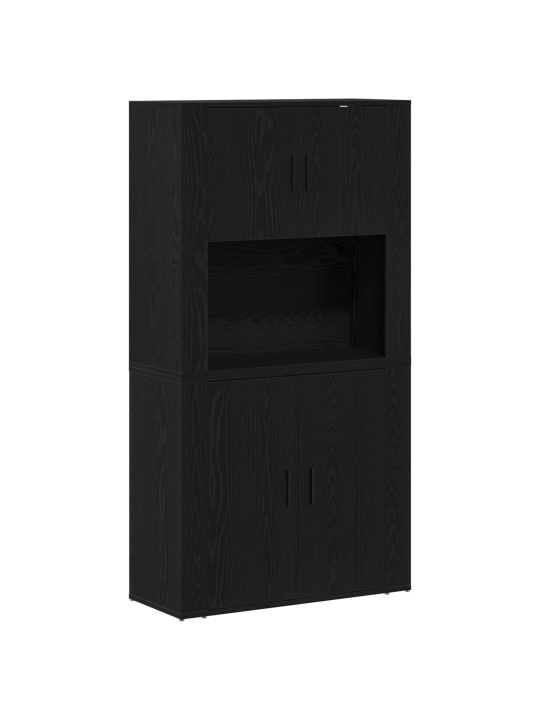 Kõrge kapp must tamme 80x33x150 cm töödeldud puit