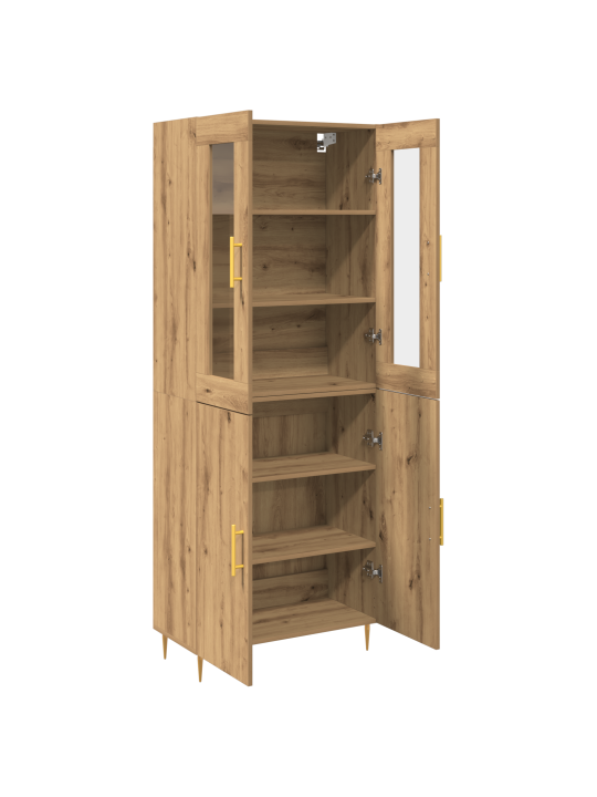 Kõrge kapp tammepuidust 69.5x34x180 cm tehispuit
