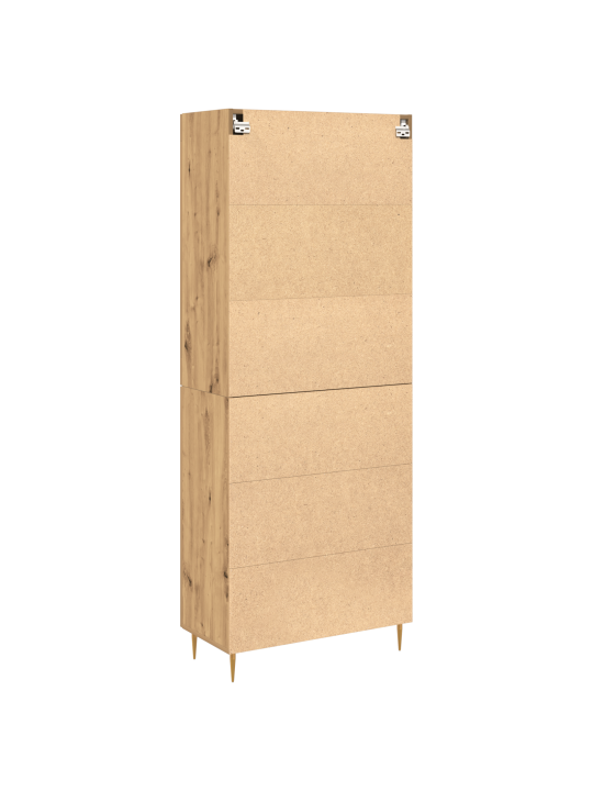 Kõrge kapp tammepuidust 69.5x34x180 cm tehispuit