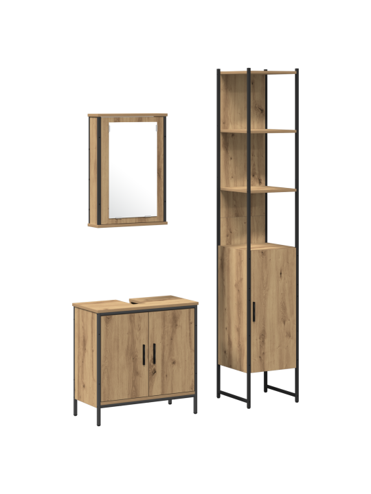 3-osaline vannitoa mööbli komplekt artisan oak tehispuit