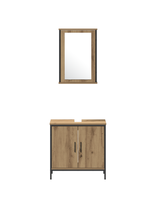 3-osaline vannitoa mööbli komplekt artisan oak tehispuit