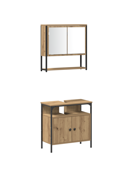 4-osaline vannitoa sisustuse komplekt artisan oak töötlemata puit