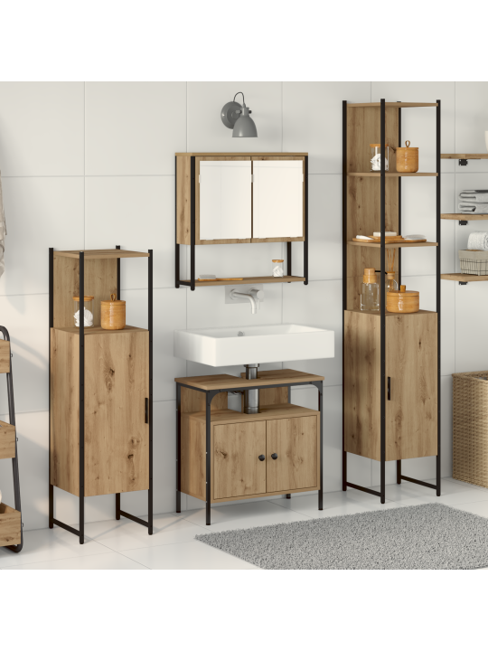 4-osaline vannitoa sisustuse komplekt artisan oak töötlemata puit