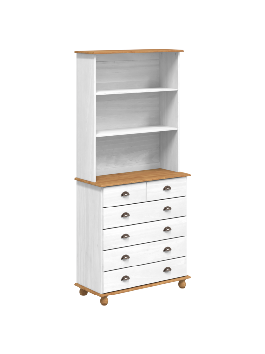 Hutch “askim” valge 91x40x199.5 cm täispuit männi