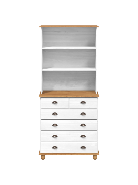 Hutch “askim” valge 91x40x199.5 cm täispuit männi