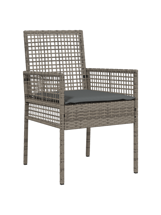 3-osaline aiamööbli komplekt padjadega, hall, polü rattan