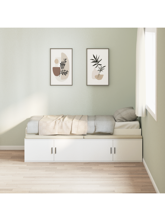 Ladustamisvoodi raam valge 100x200 cm