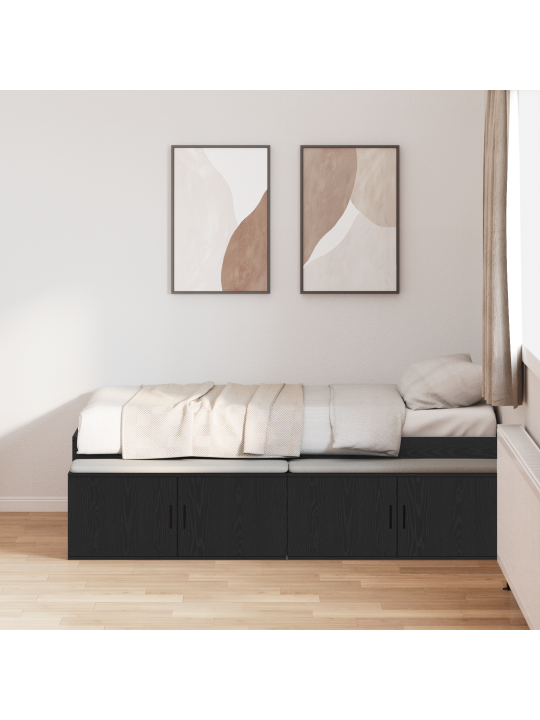 Ladustamisvoodi raam must tamm 100x200 cm