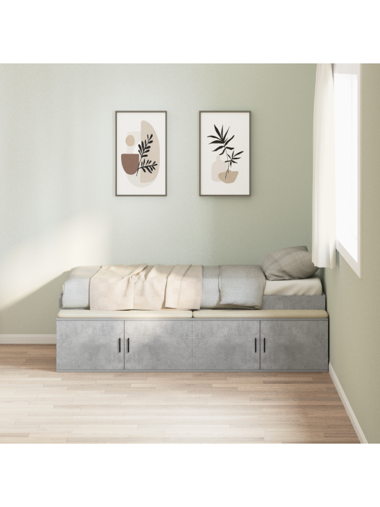 Ladustamise voodi raam betoonhall 90x200 cm