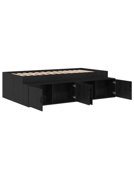 Ladustav voodi raam must tamm 80x200 cm