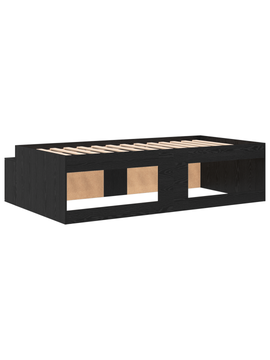Ladustamisvoodi raam must tamm 90x190 cm