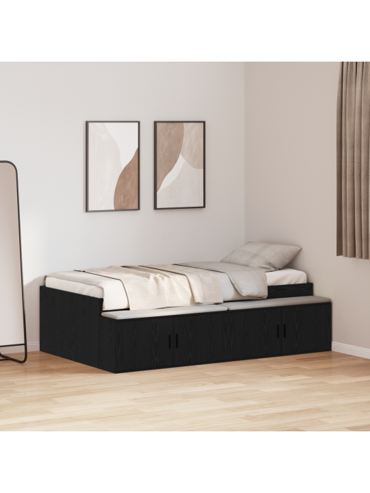 Ladustamisvoodi raam must tamm 90x190 cm