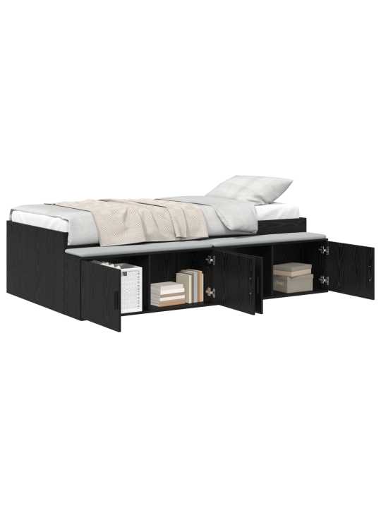 Ladustamisvoodi raam must tamm 90x190 cm