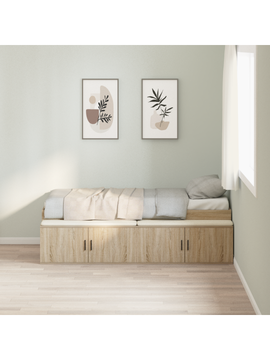 Ladustamise voodi raam sonoma tamm 75x190 cm