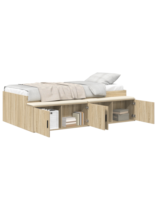 Ladustamise voodi raam sonoma tamm 75x190 cm