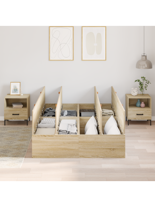 Hoiuvoodi raam sonoma tamme 120x200 cm