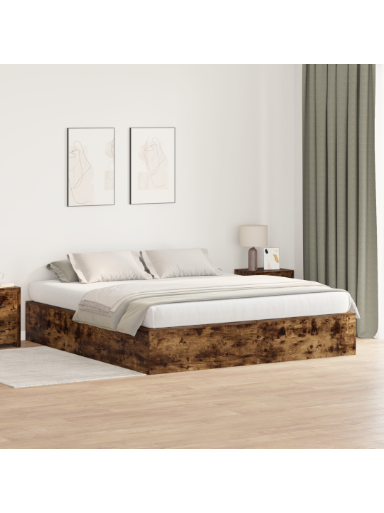Hoiu voodi raam suitsutatud tamm 180x200 cm
