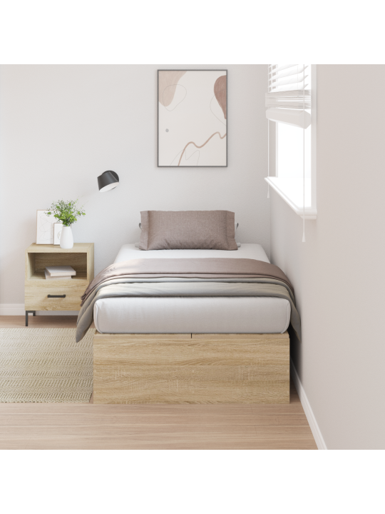 Voodi hoiukohaga raam sonoma tamme 90x190 cm