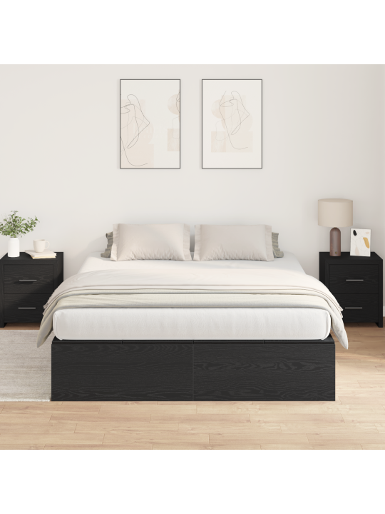 Ladustamisvoodi raam must tamm 140x190 cm