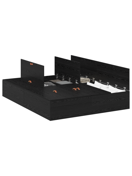 Ladustamisvoodi raam must tamm 140x190 cm