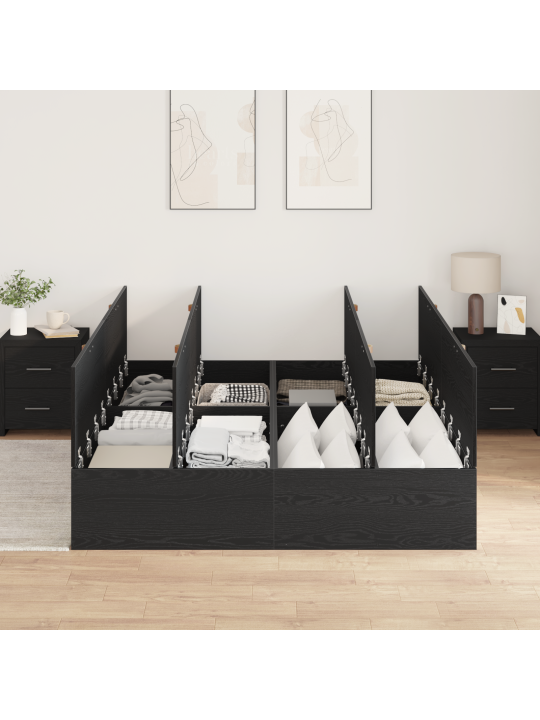 Ladustamisvoodi raam must tamme 135x190 cm