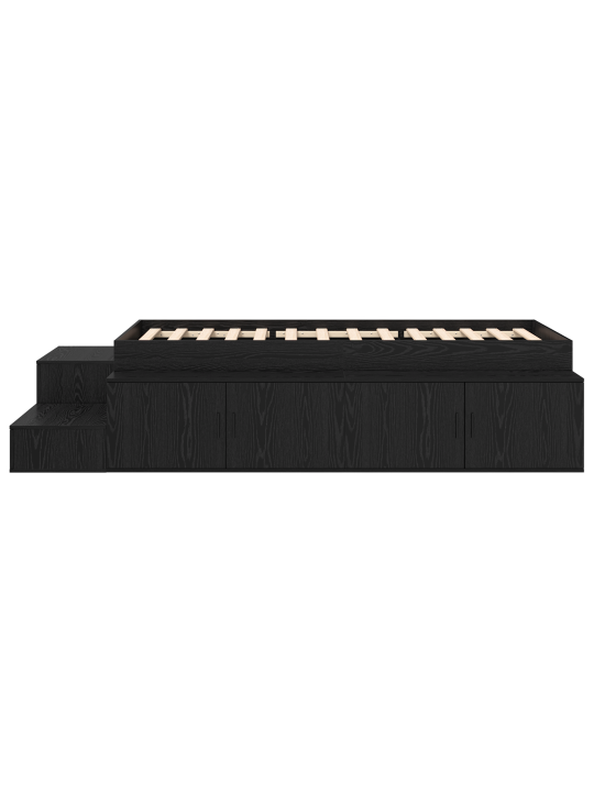 Ladustamise voodi raam must tamm 75x190 cm